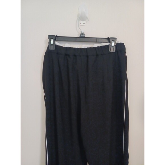 Maeve by Anthropologie Black Wide Leg High Rise Trousers M Track Pants Flared - Picture 10 of 10